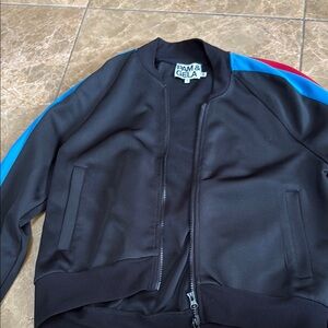 Pam & Gela Black Jacket with Blue and Red Accents